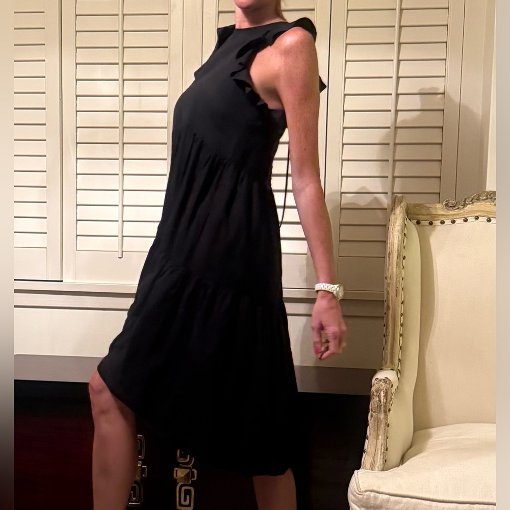 Ulla Johnson linen blend black tiered dress - Picture 6 of 16